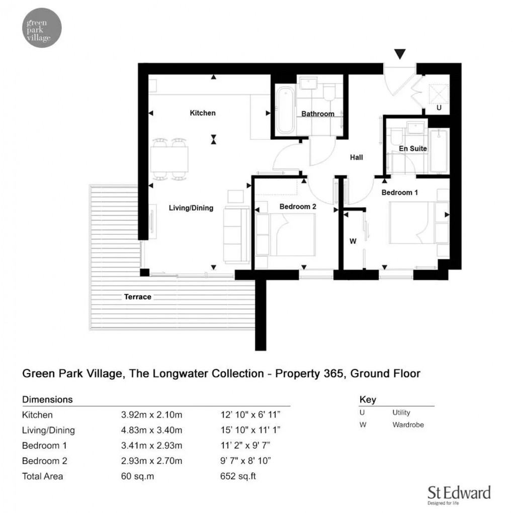 Floorplan for The Longwater Collection, Reading, RG2