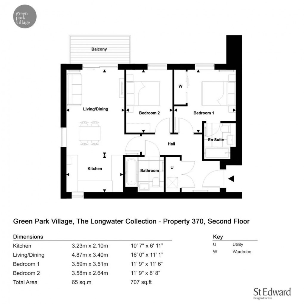 Floorplan for The Longwater Collection, Reading, RG2