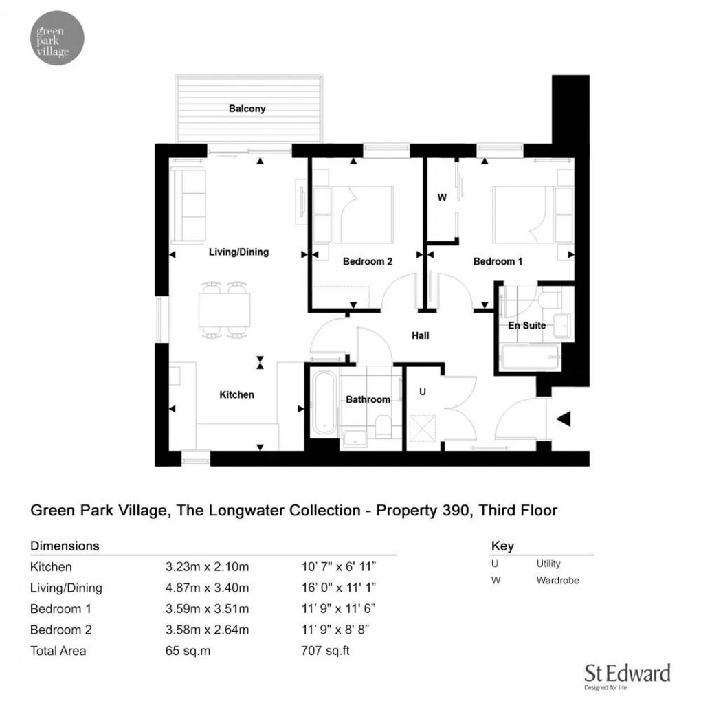 Floorplan for The Longwater Collection, Reading, RG2