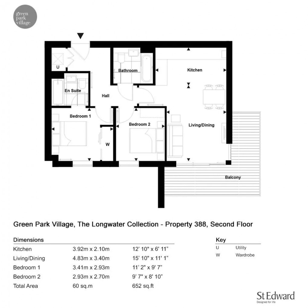 Floorplan for The Longwater Collection, Reading, RG2