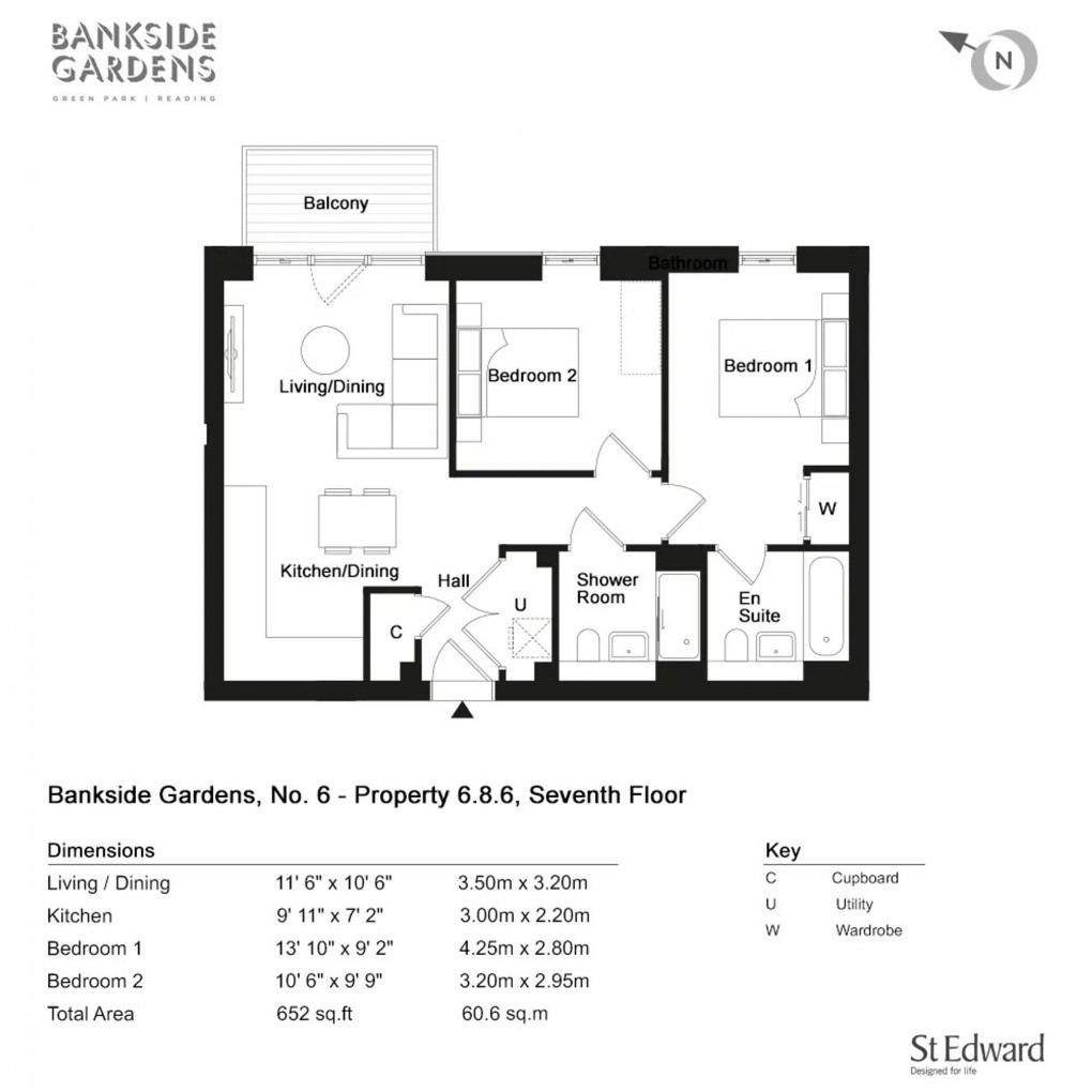 Floorplan for No.6 Bankside Gardens, Reading, RG2