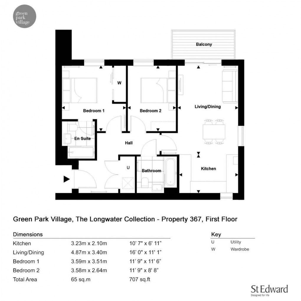 Floorplan for The Longwater Collection, Reading, RG2