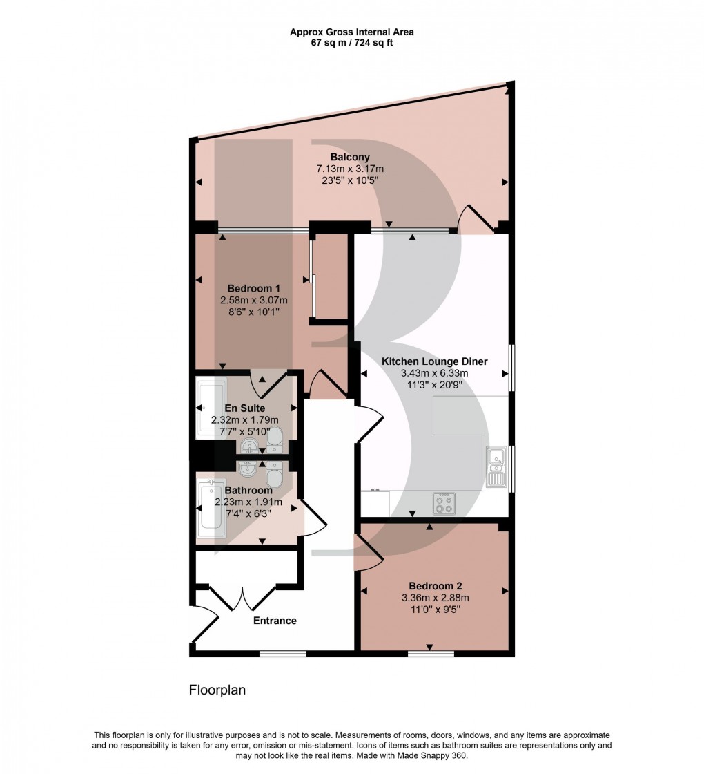 Floorplan for Champlain Street, Reading, RG2