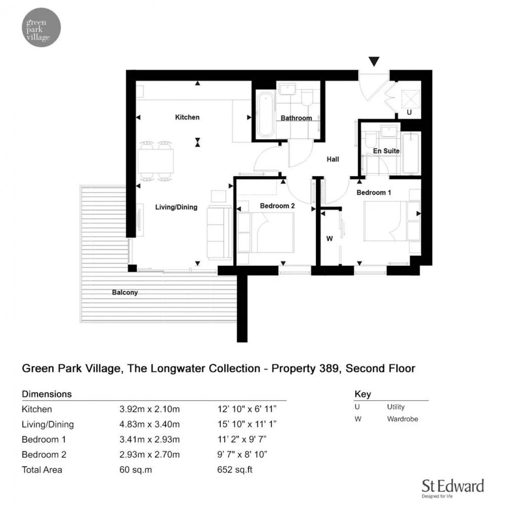 Floorplan for The Longwater Collection, Reading, RG2