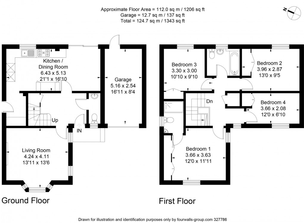 Floorplan for Bushell Way, Arborfield, RG2